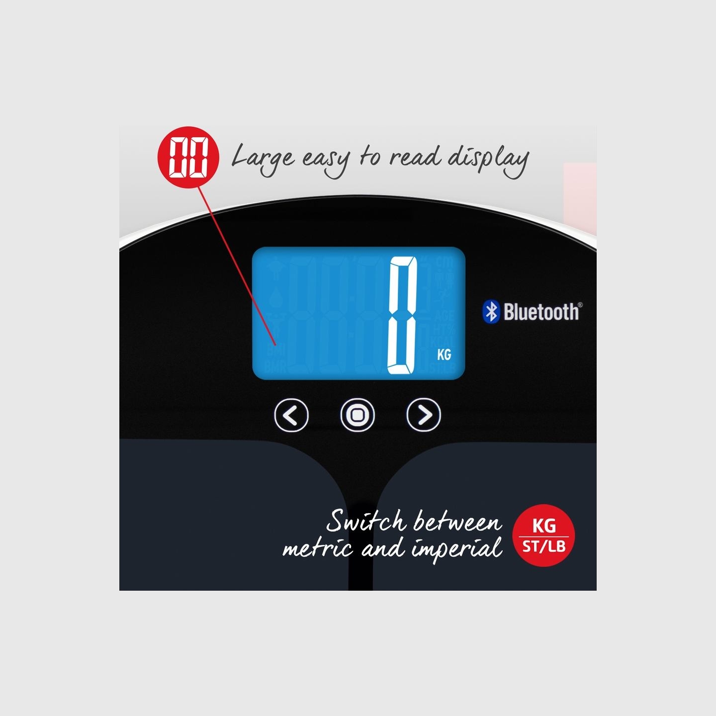 Salter 9192 BK3R Curve Bluetooth Smart Analyser Bathroom Scale black