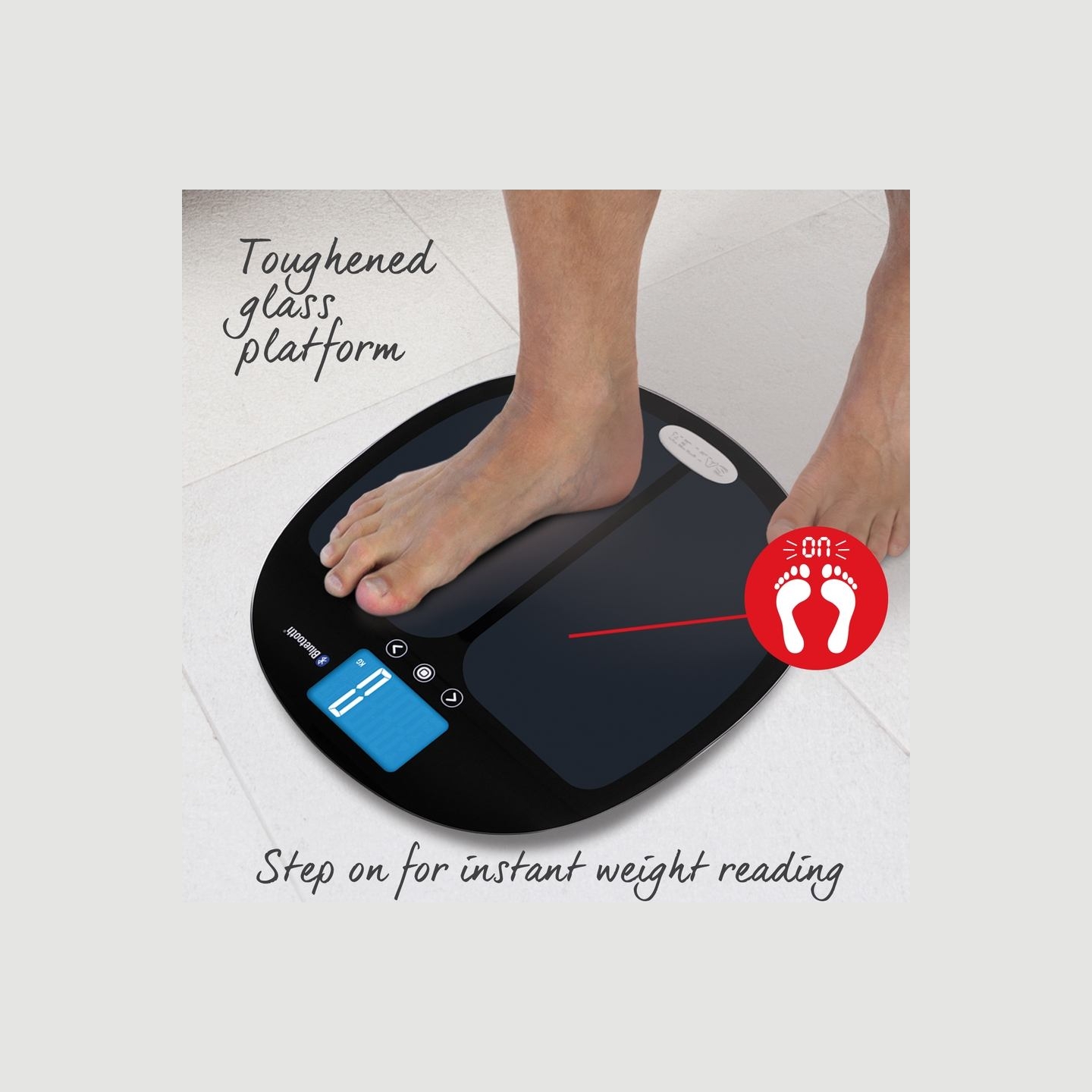 Salter 9192 BK3R Curve Bluetooth Smart Analyser Bathroom Scale black