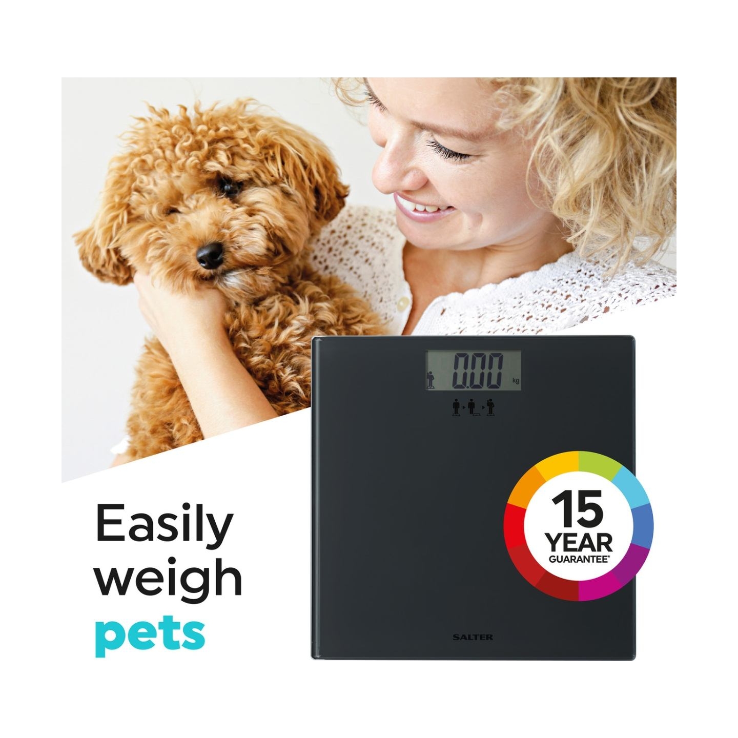 Salter SA00300 GGFEU16 Add and Weigh Scale Black