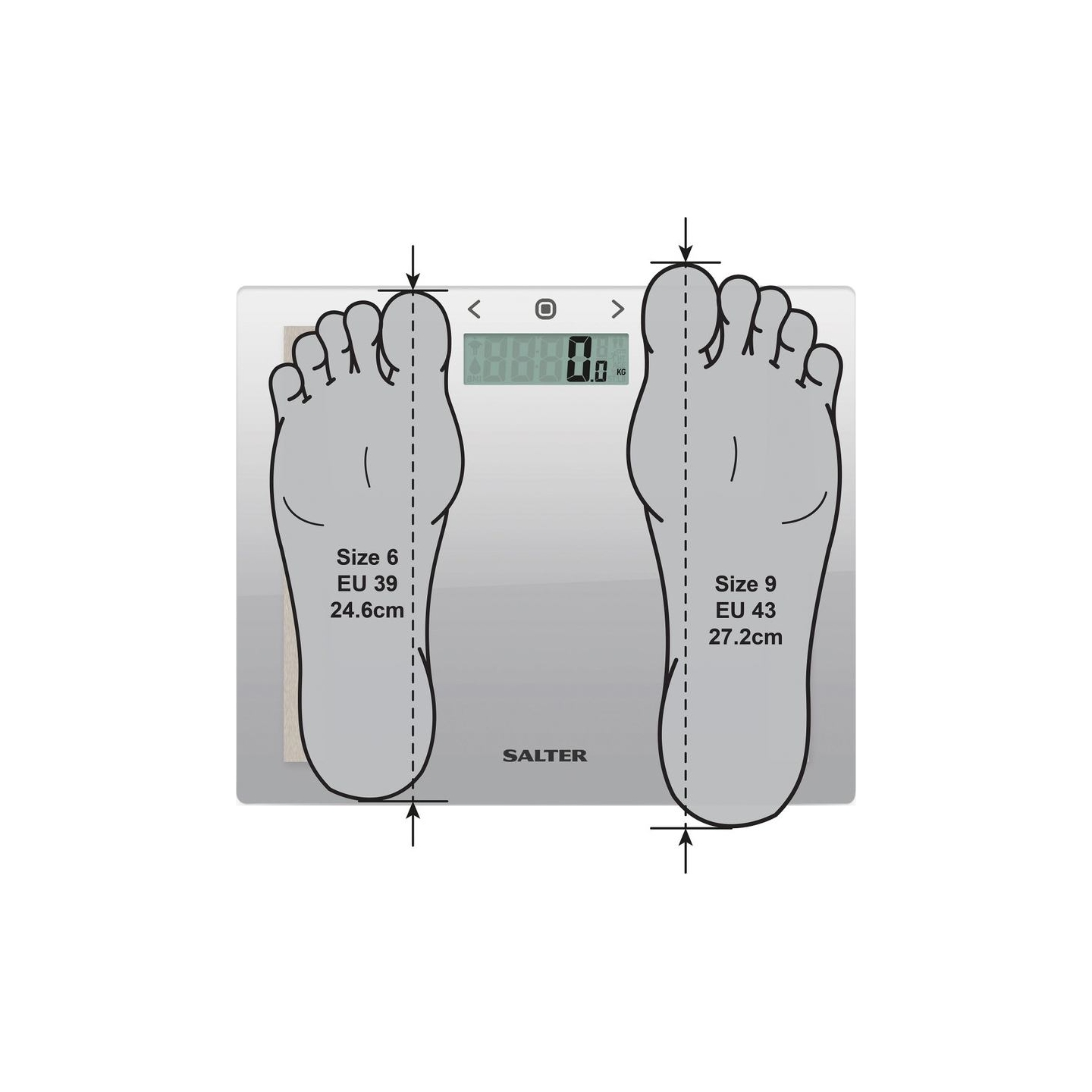 Salter 9113 SV3RAREU16 Compact Glass Analyser Bathroom Scales - Silver