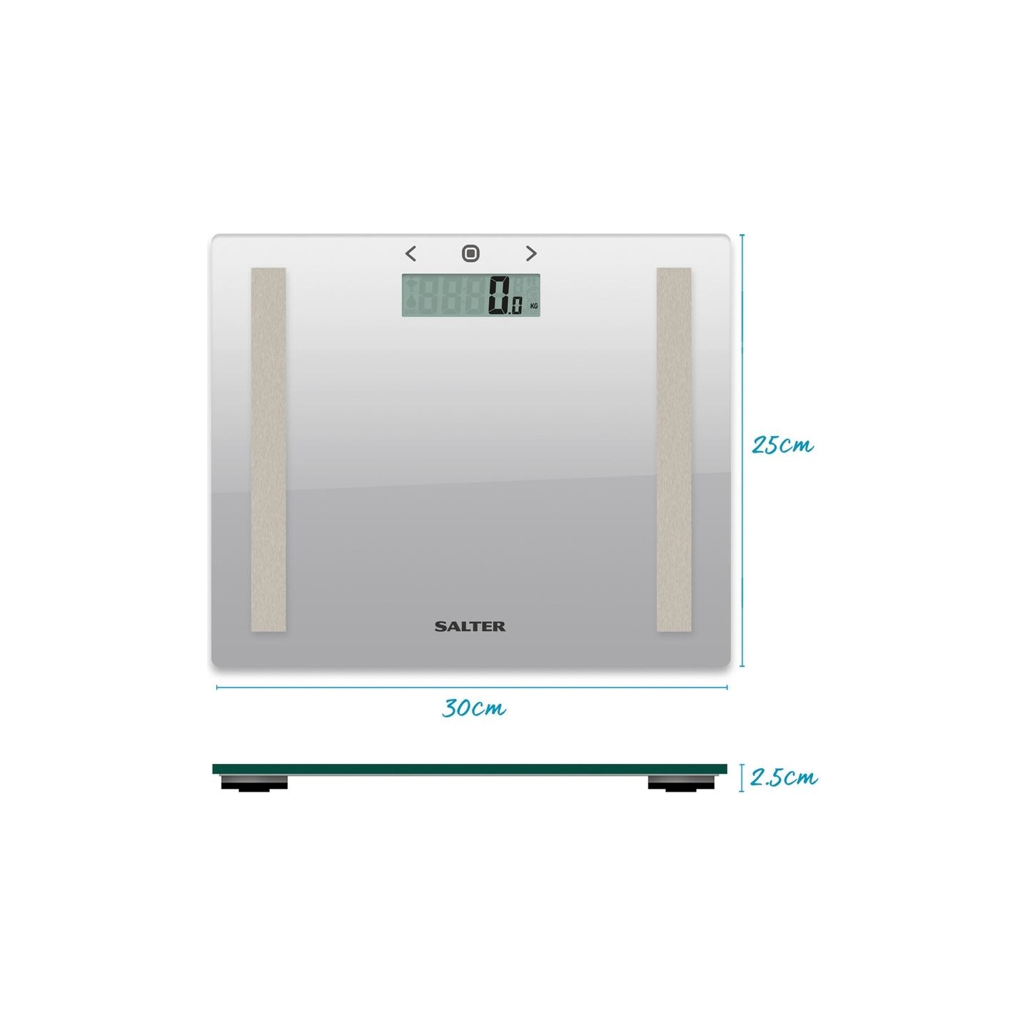 Salter 9113 SV3RAREU16 Compact Glass Analyser Bathroom Scales - Silver