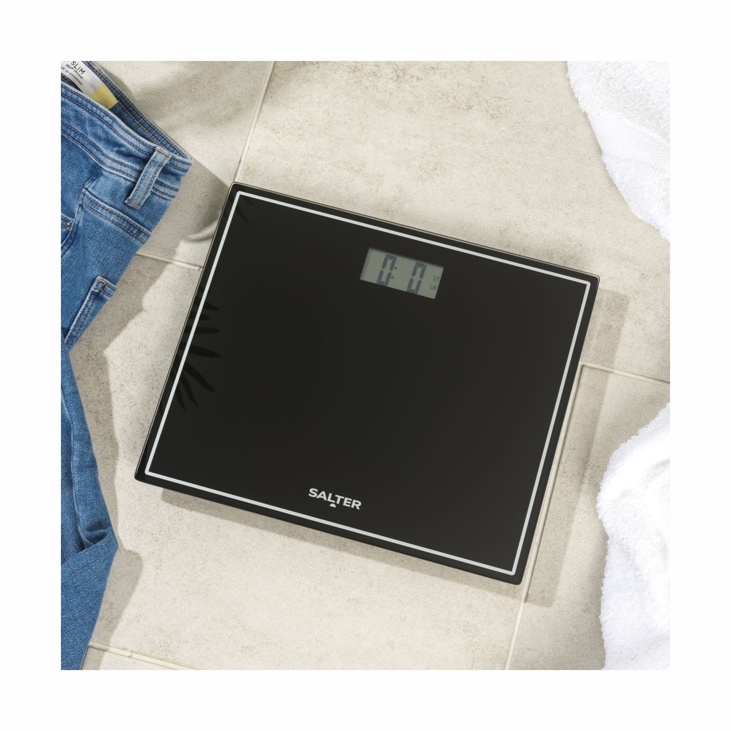 Salter 9207 BCFEU12  Compact Electronic Bathroom Scale - Black