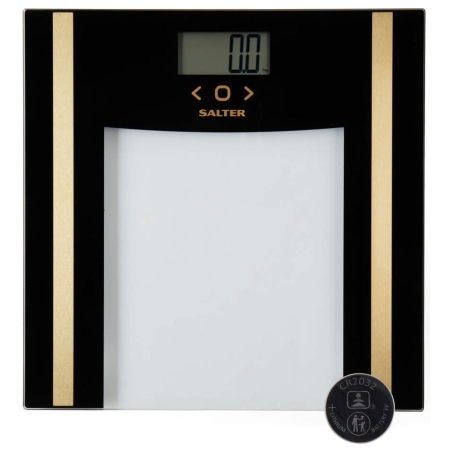 Salter SA00550BGCFAS Glass Analyser Bathroom Scale Black/Gold