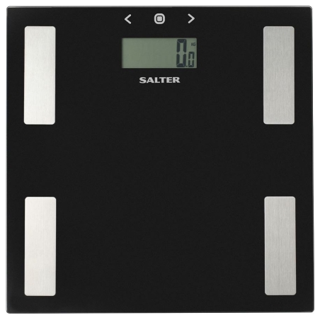 Salter 9150 BFEU12 Glass Analyser Bathroom Scales, Black