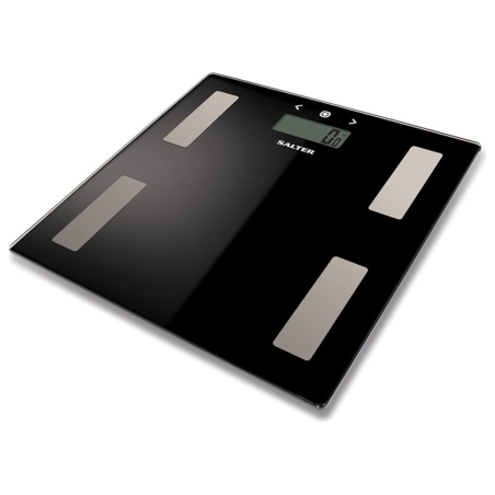 Salter 9150 BFEU12 Glass Analyser Bathroom Scales, Black