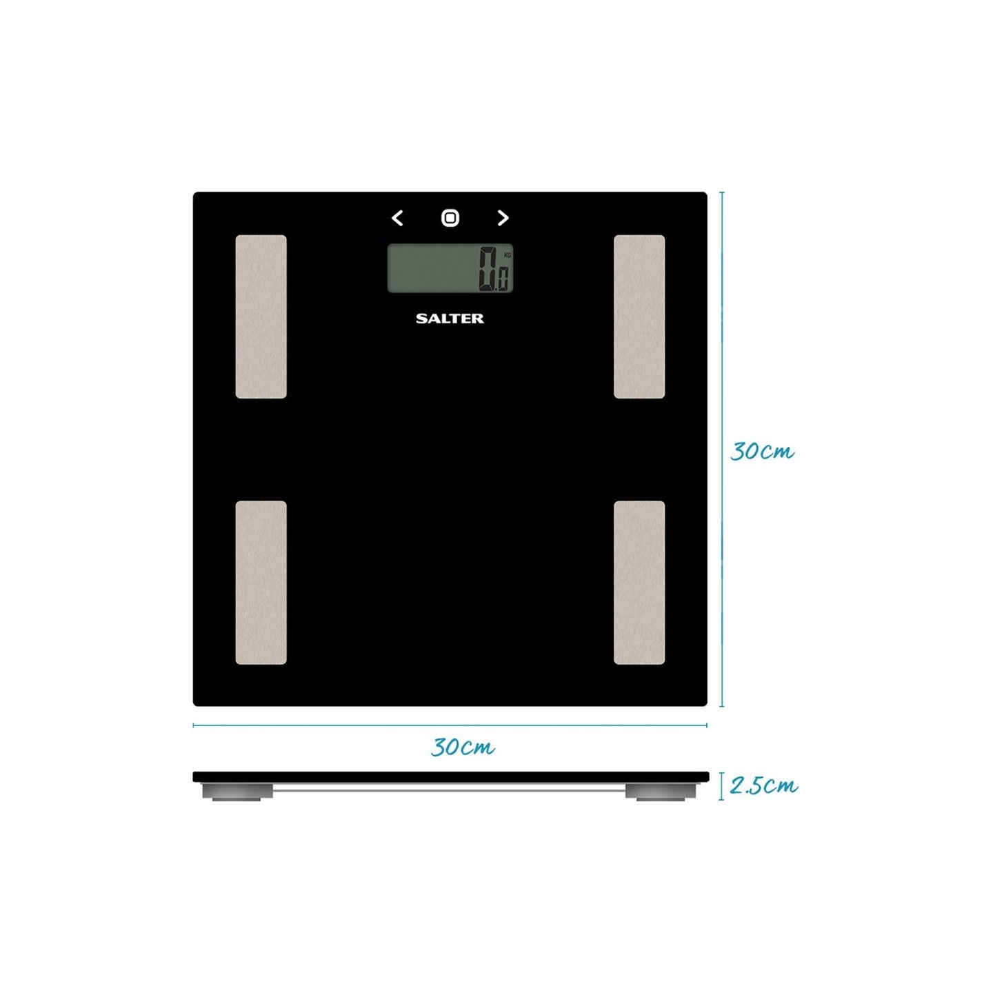 Salter 9150 BFEU12 Glass Analyser Bathroom Scales, Black