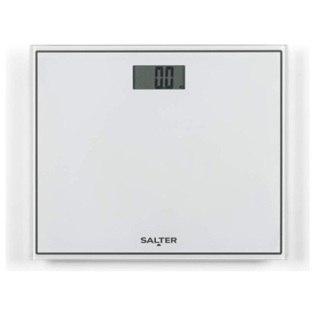 Salter 9207 WHCFEU12 Compact Glass Electronic Bathroom Scale, White