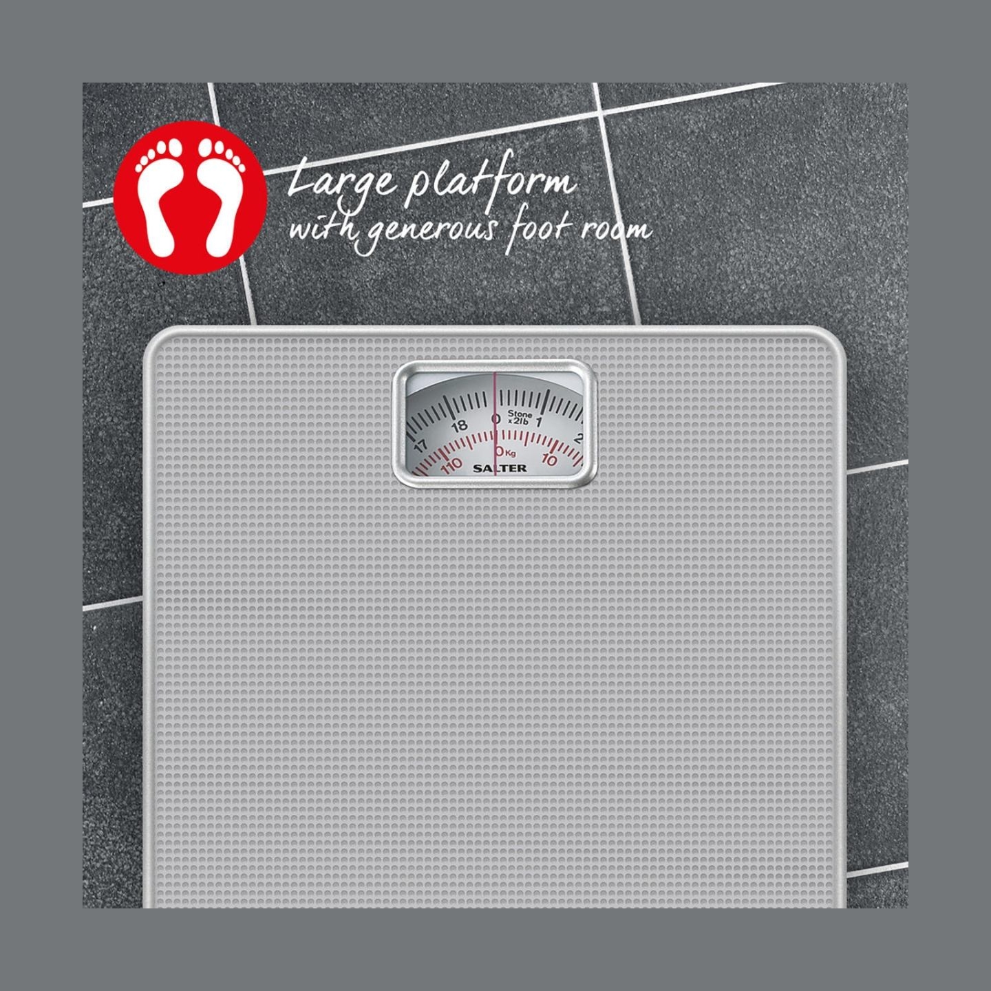 Salter 433 SFEU12 Mechanical Bathroom Scale Silver