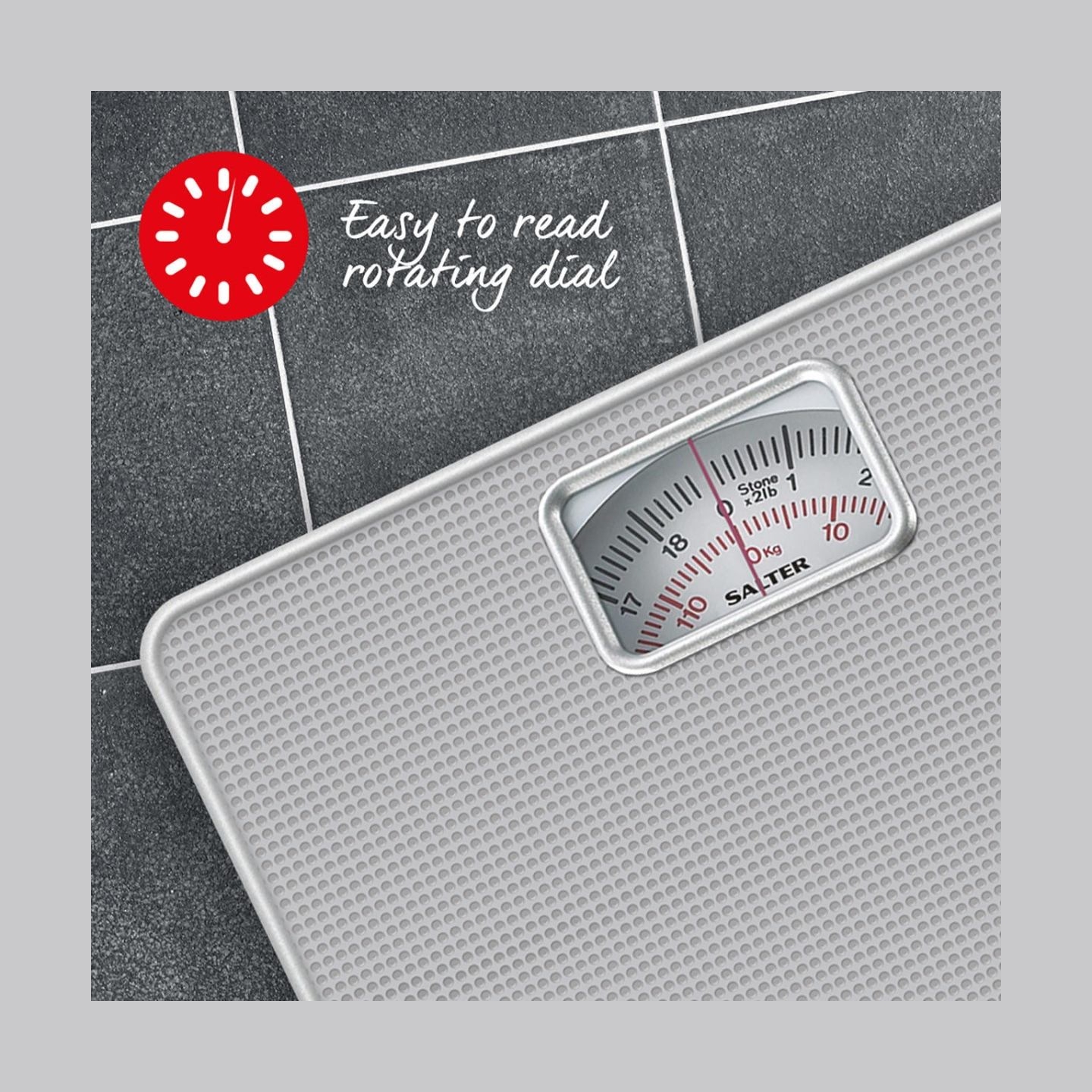 Salter 433 SFEU12 Mechanical Bathroom Scale Silver