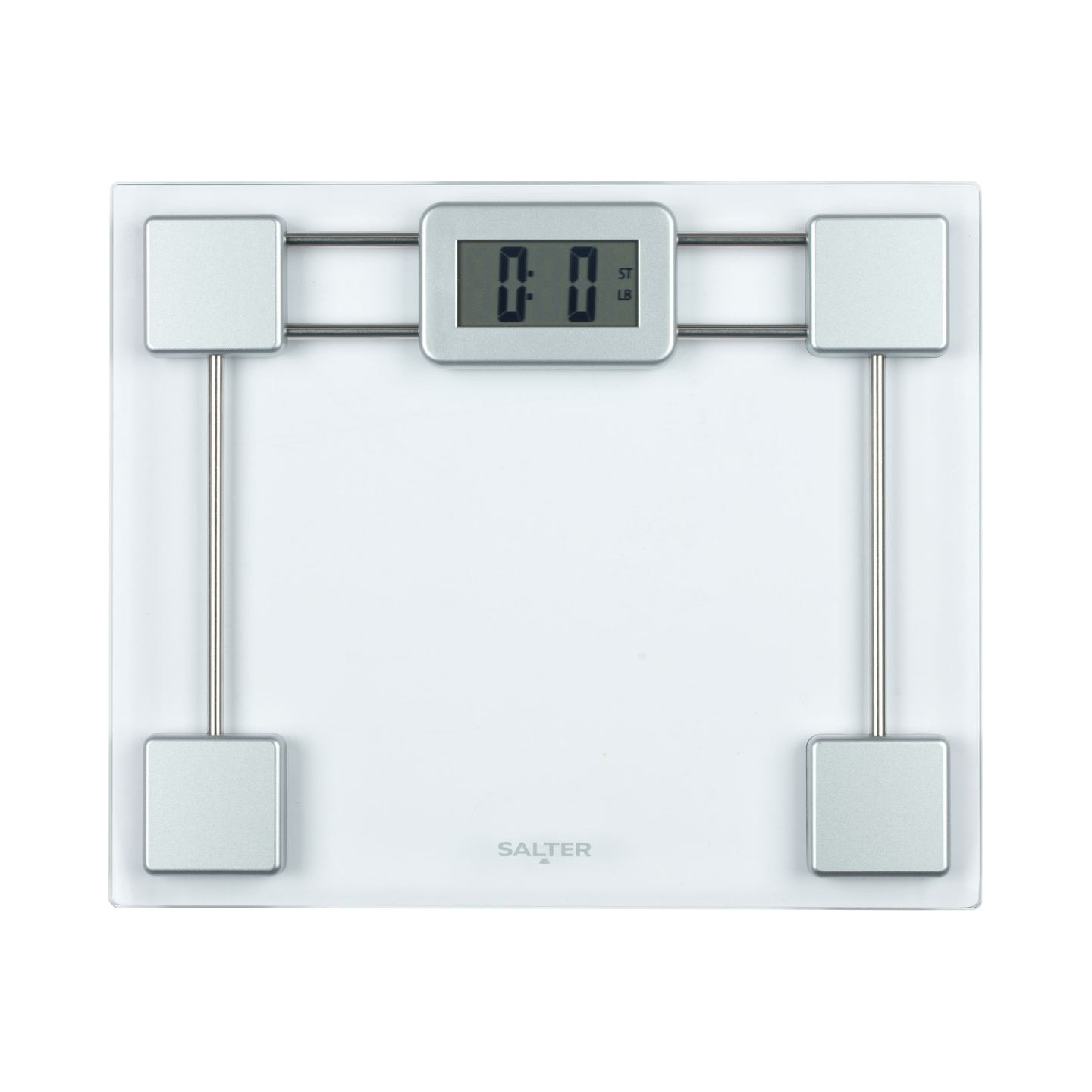 Salter 9081 SVFEU12 Glass Electronic Bathroom Scale, Silver/Transparent