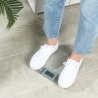 Salter 9081 SVFEU12 Glass Electronic Bathroom Scale, Silver/Transparent