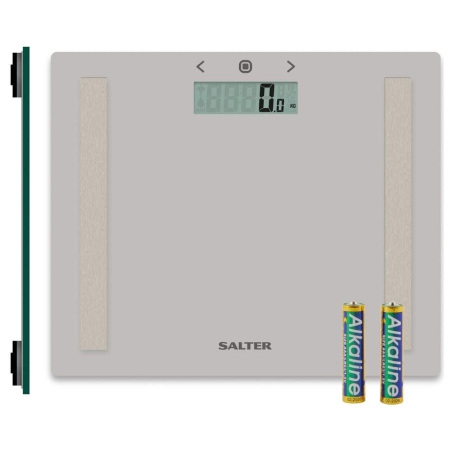Salter 9113 GFEU12  Compact Glass Analyser Bathroom Scales, Grey