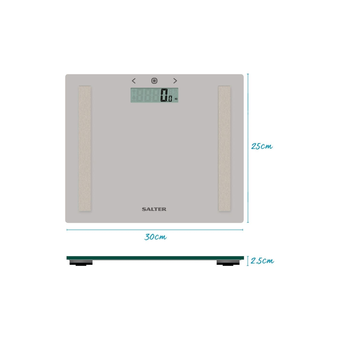 Salter 9113 GFEU12  Compact Glass Analyser Bathroom Scales, Grey