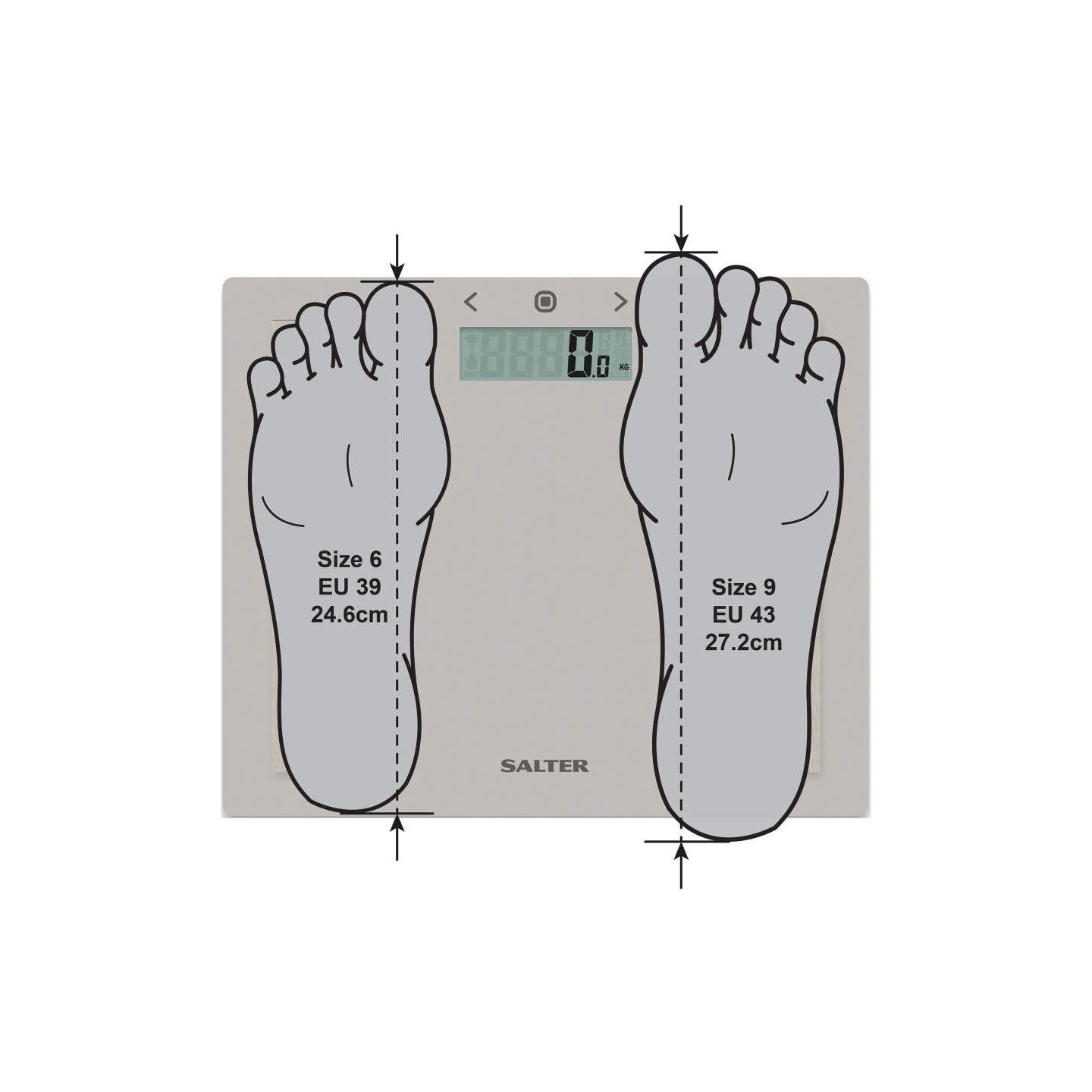 Salter 9113 GFEU12  Compact Glass Analyser Bathroom Scales, Grey