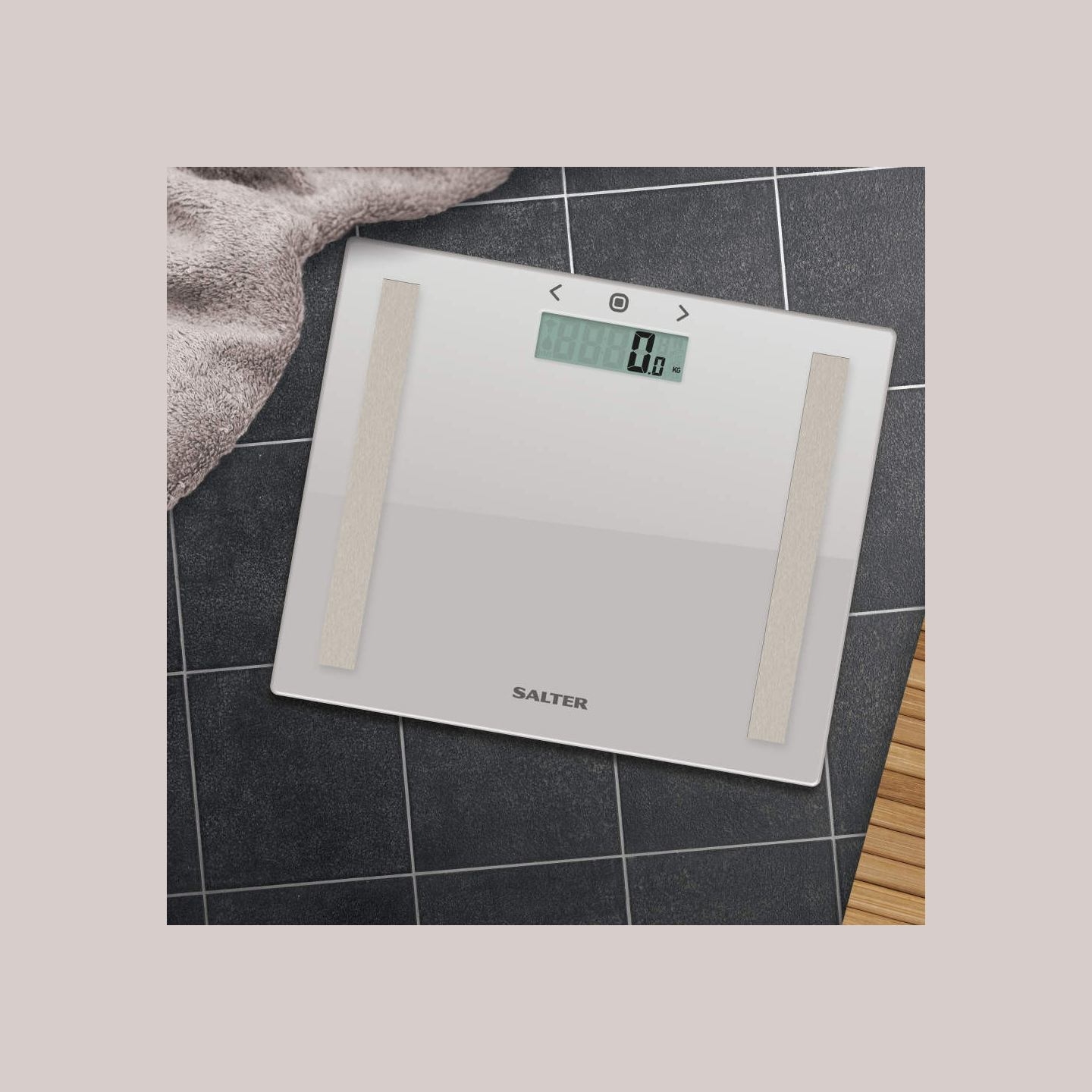 Salter 9113 GFEU12  Compact Glass Analyser Bathroom Scales, Grey
