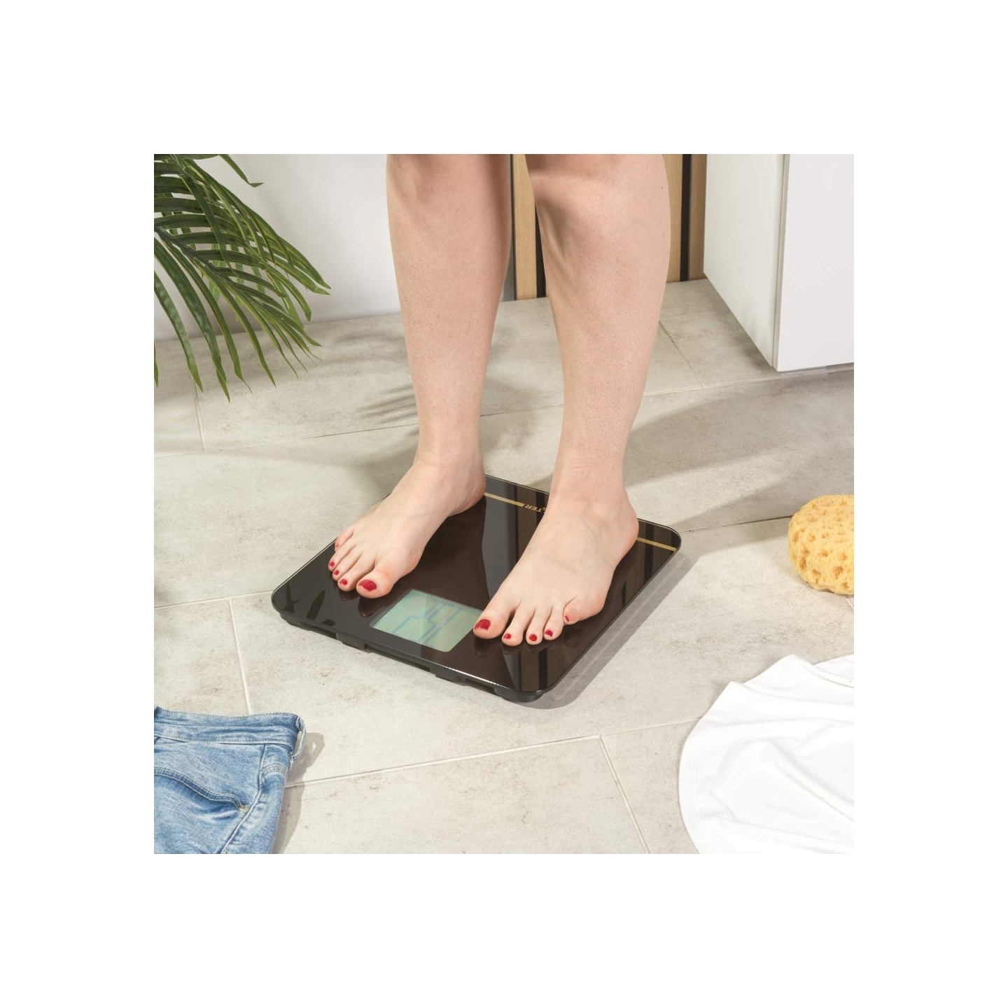 Salter 9075 BGFEU12 Max Electronic Bathroom Scale, Black/Gold