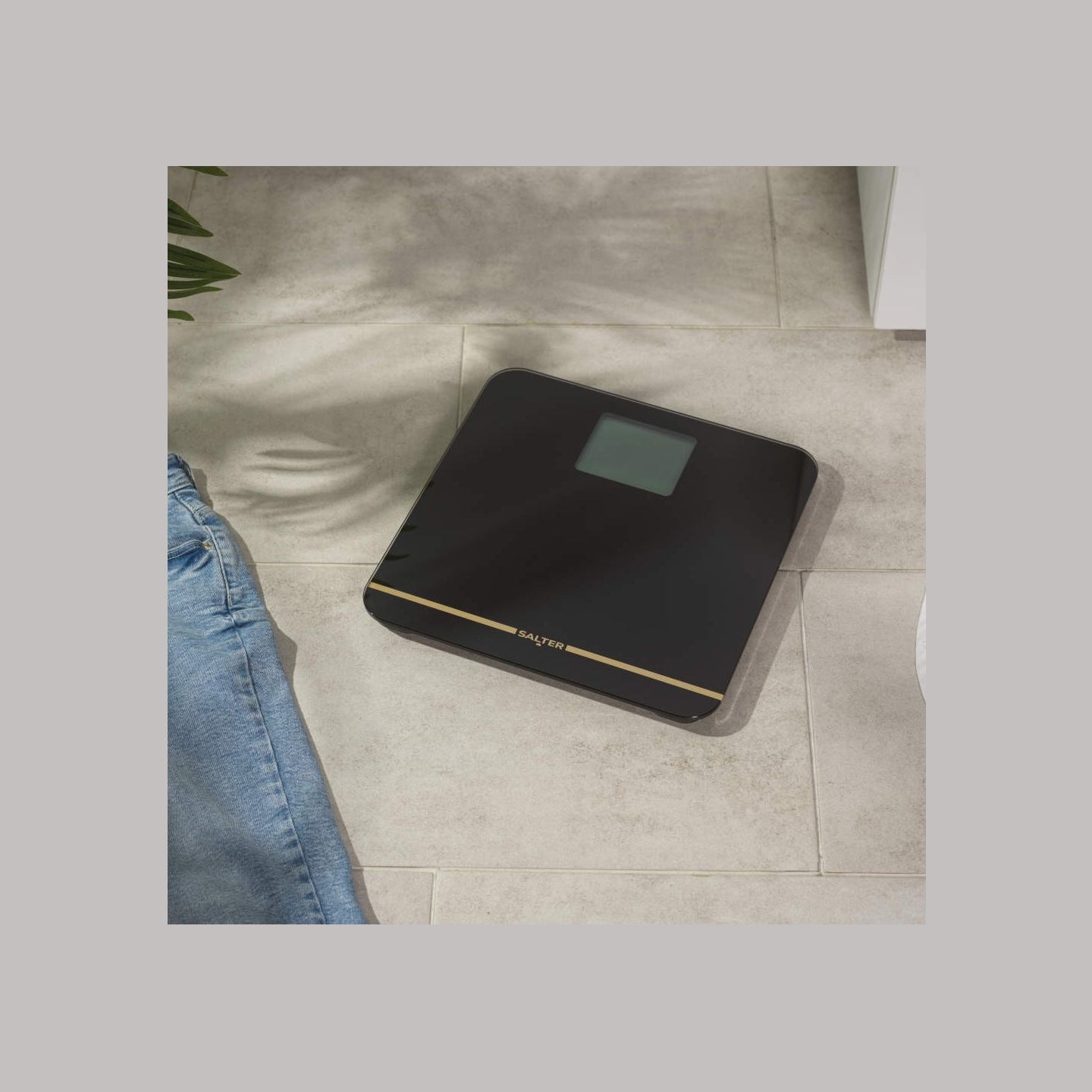 Salter 9075 BGFEU12 Max Electronic Bathroom Scale, Black/Gold