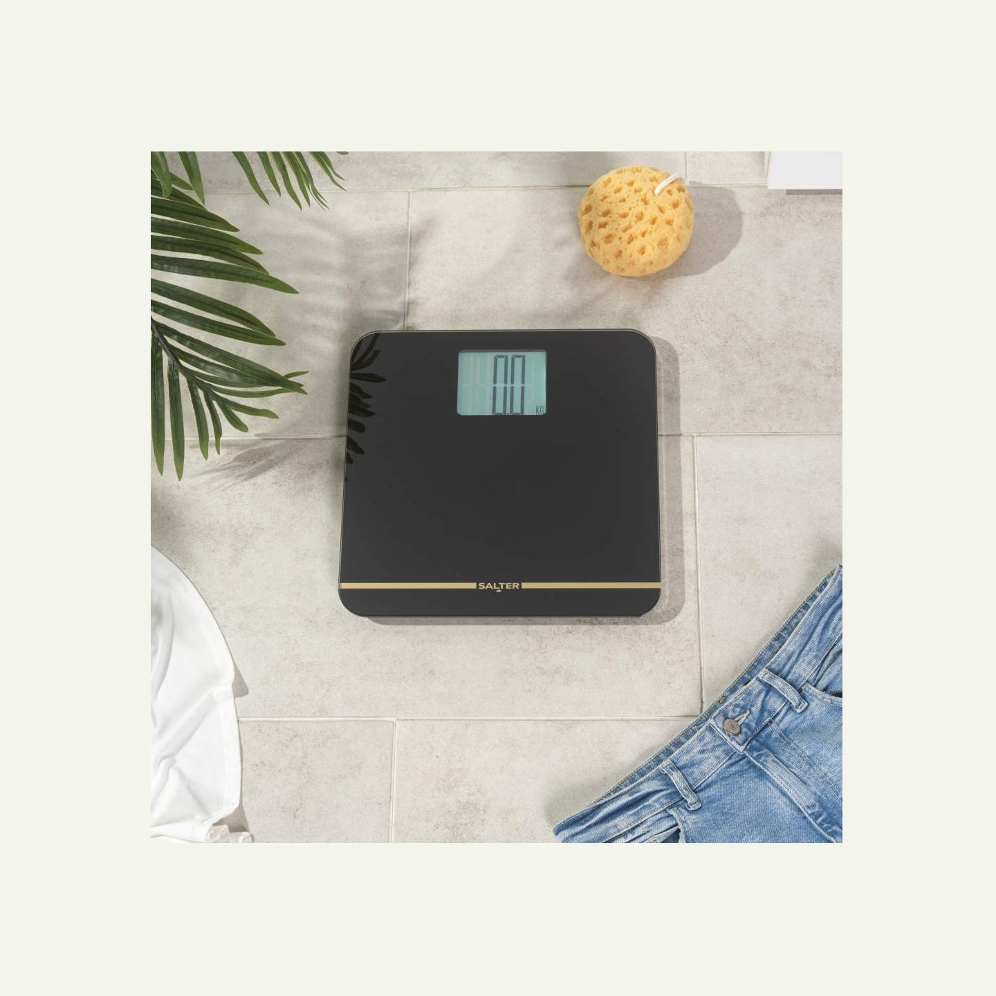 Salter 9075 BGFEU12 Max Electronic Bathroom Scale, Black/Gold