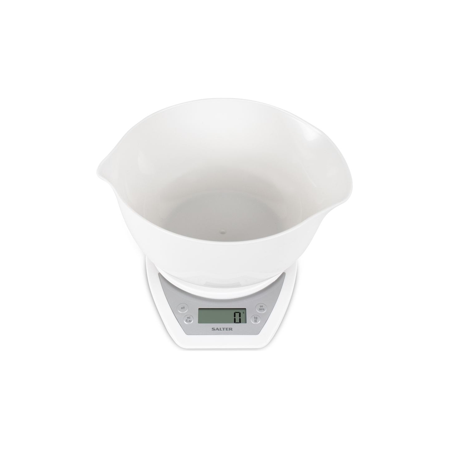 Salter 1024 WHDR14EU16 Digital Kitchen Scale & Dual Pour Bowl - White