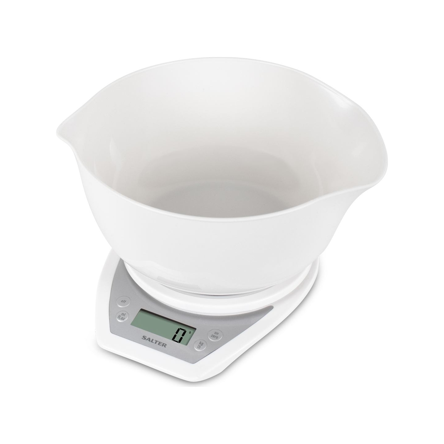 Salter 1024 WHDR14EU16 Digital Kitchen Scale & Dual Pour Bowl - White