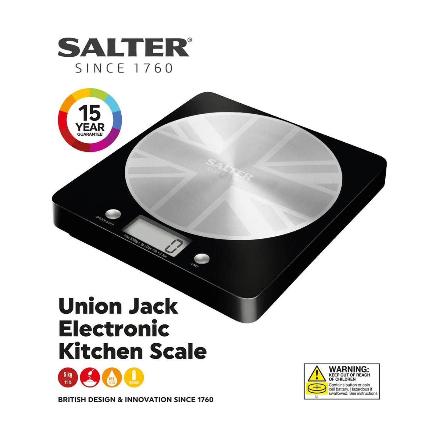 Salter 1036 UJBKDR Great British Disc Digital Kitchen Scale