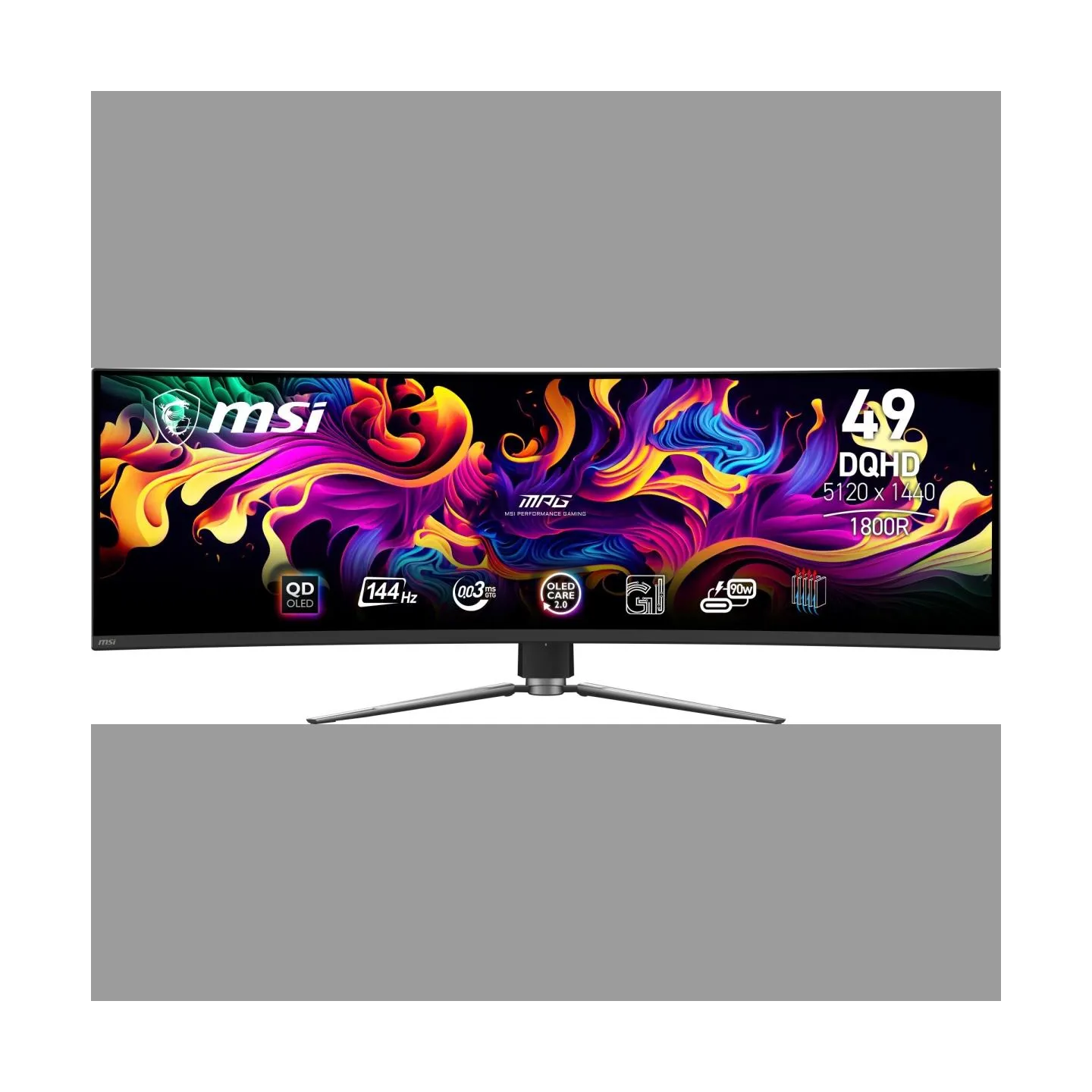 MSI Monitor|MSI|MPG 491CQP QD-OLED|49"|Gaming/Curved|Panel QD-OLED|5120x1440|32:9|144Hz|Matte|0.03 ms|Swivel|Height adjustable|T