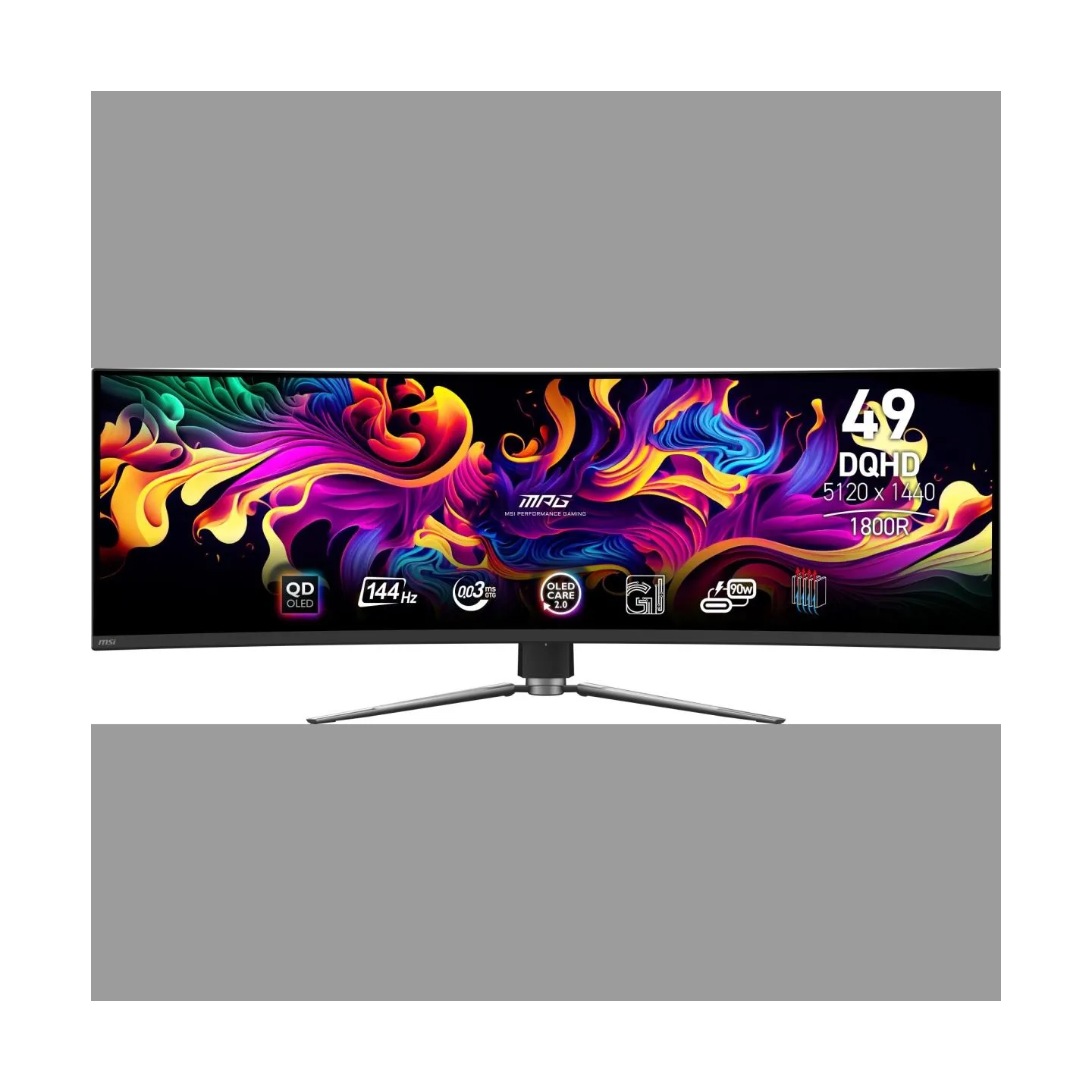 MSI Monitor|MSI|MPG 491CQP QD-OLED|49"|Gaming/Curved|Panel QD-OLED|5120x1440|32:9|144Hz|Matte|0.03 ms|Swivel|Height adjustable|T