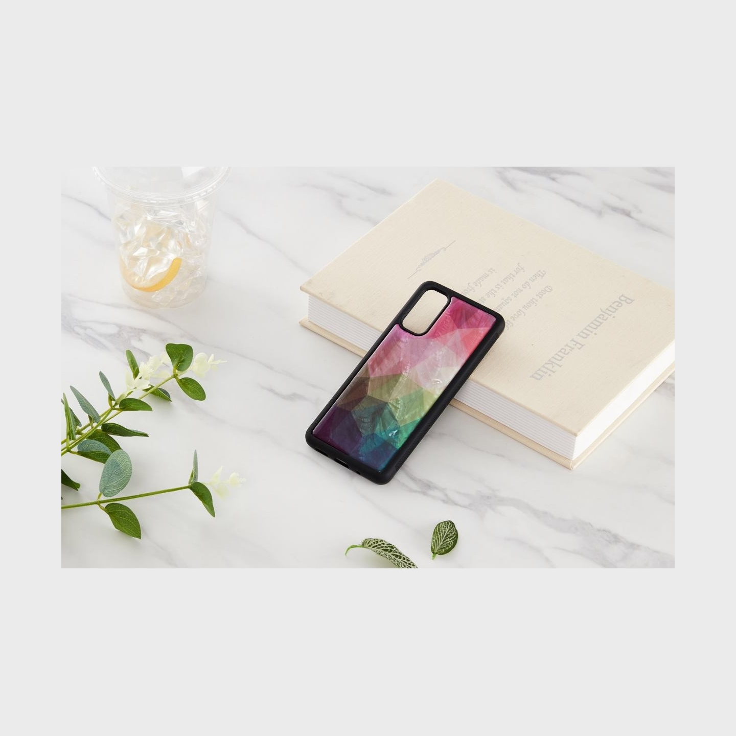 Ikins case for Samsung Galaxy S20 water flower black