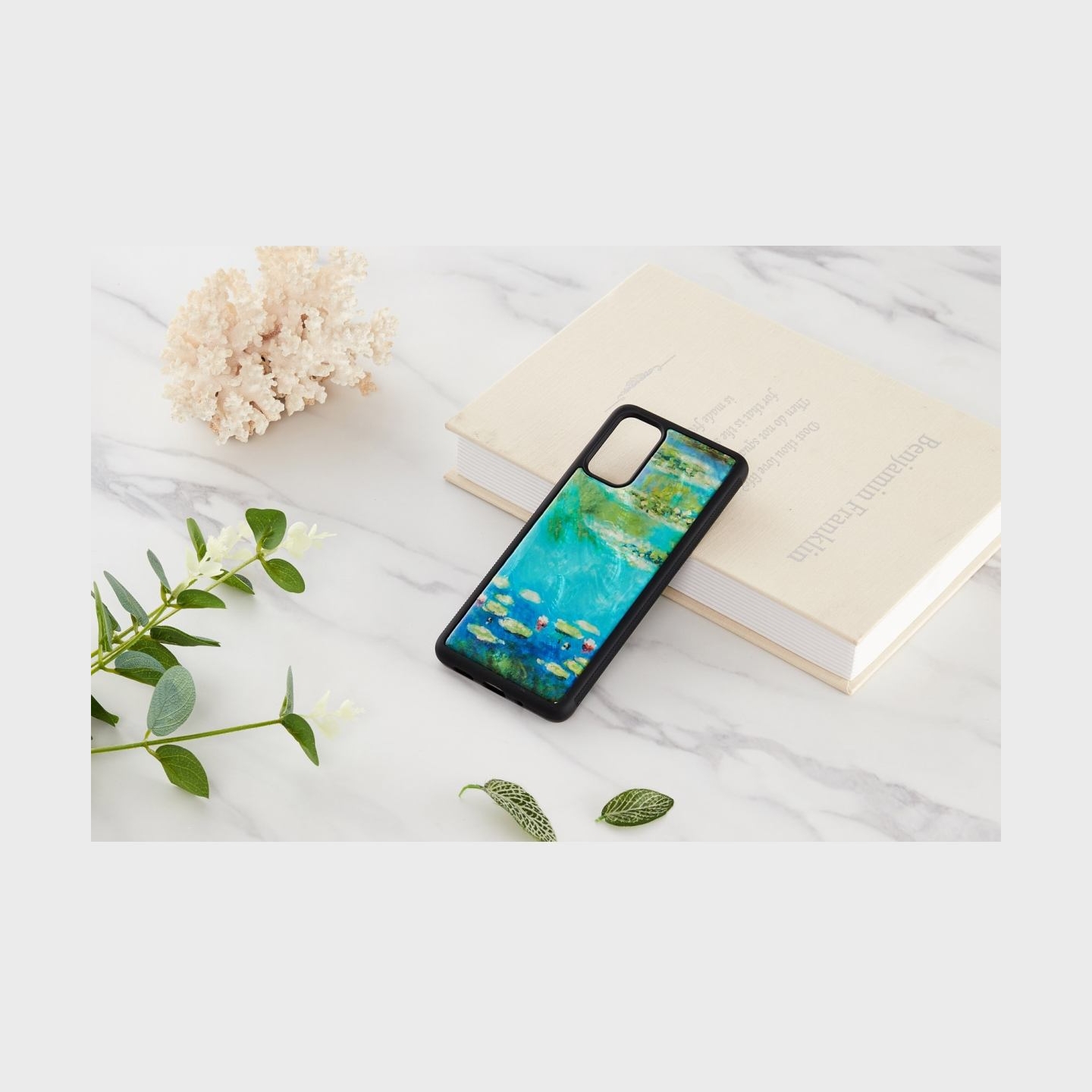 Ikins case for Samsung Galaxy S20+ water lilies black