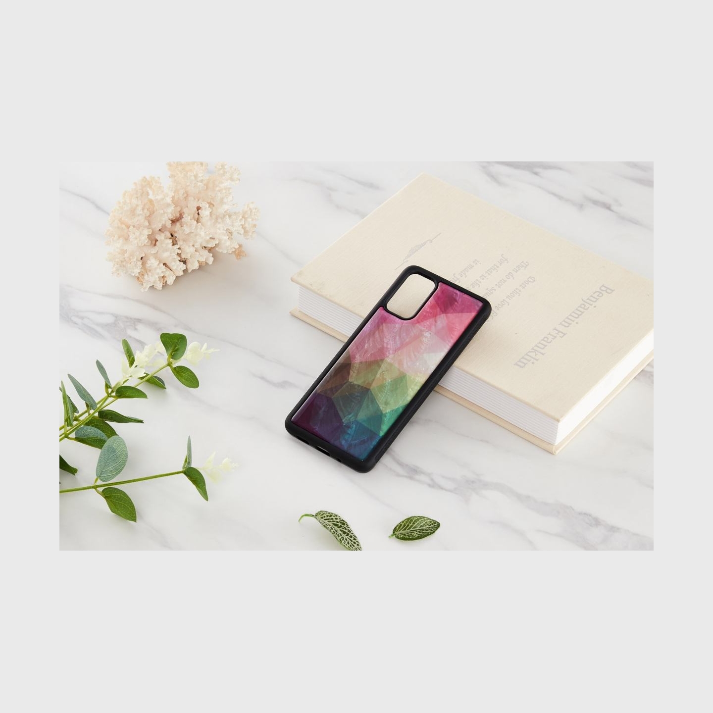 Ikins case for Samsung Galaxy S20+ water flower black