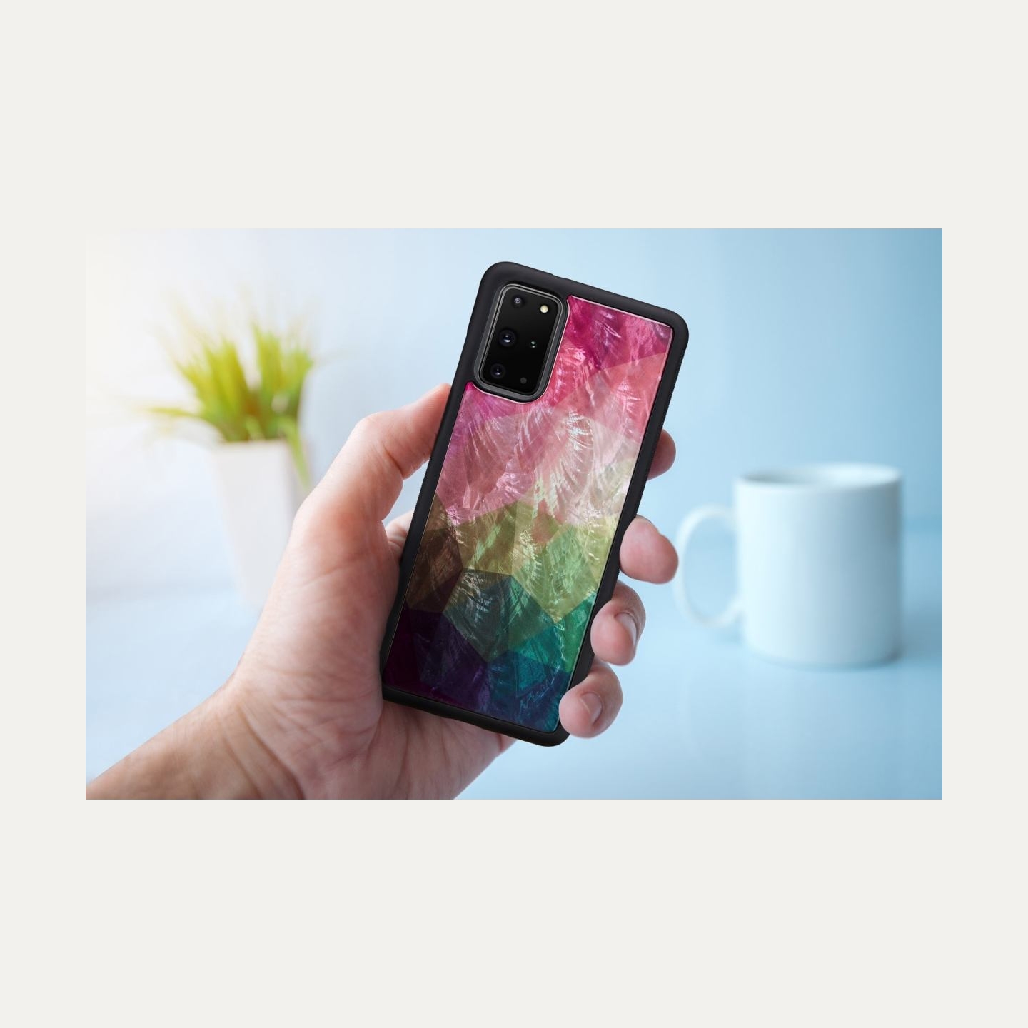 Ikins case for Samsung Galaxy S20+ water flower black