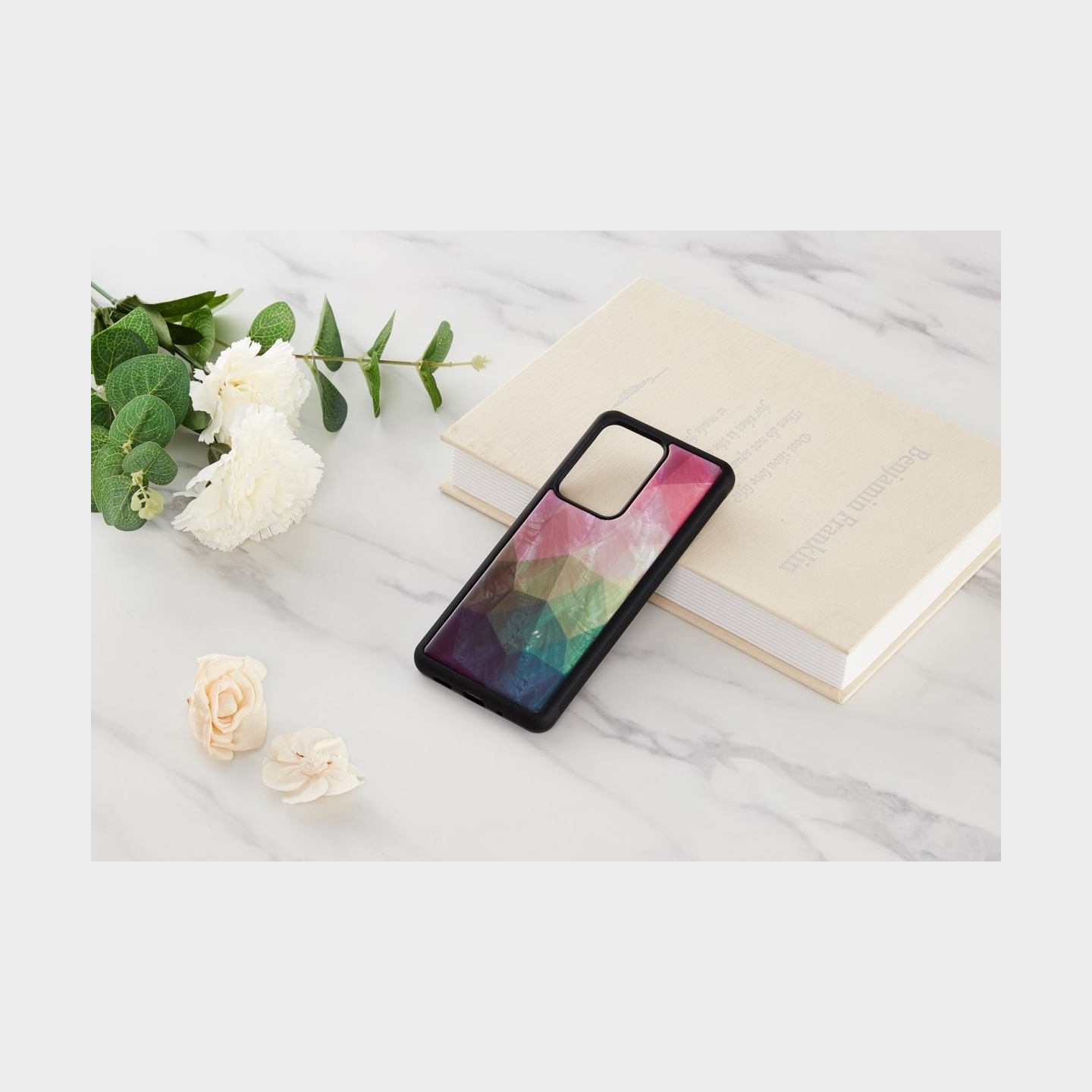 Ikins case for Samsung Galaxy S20 Ultra water flower black