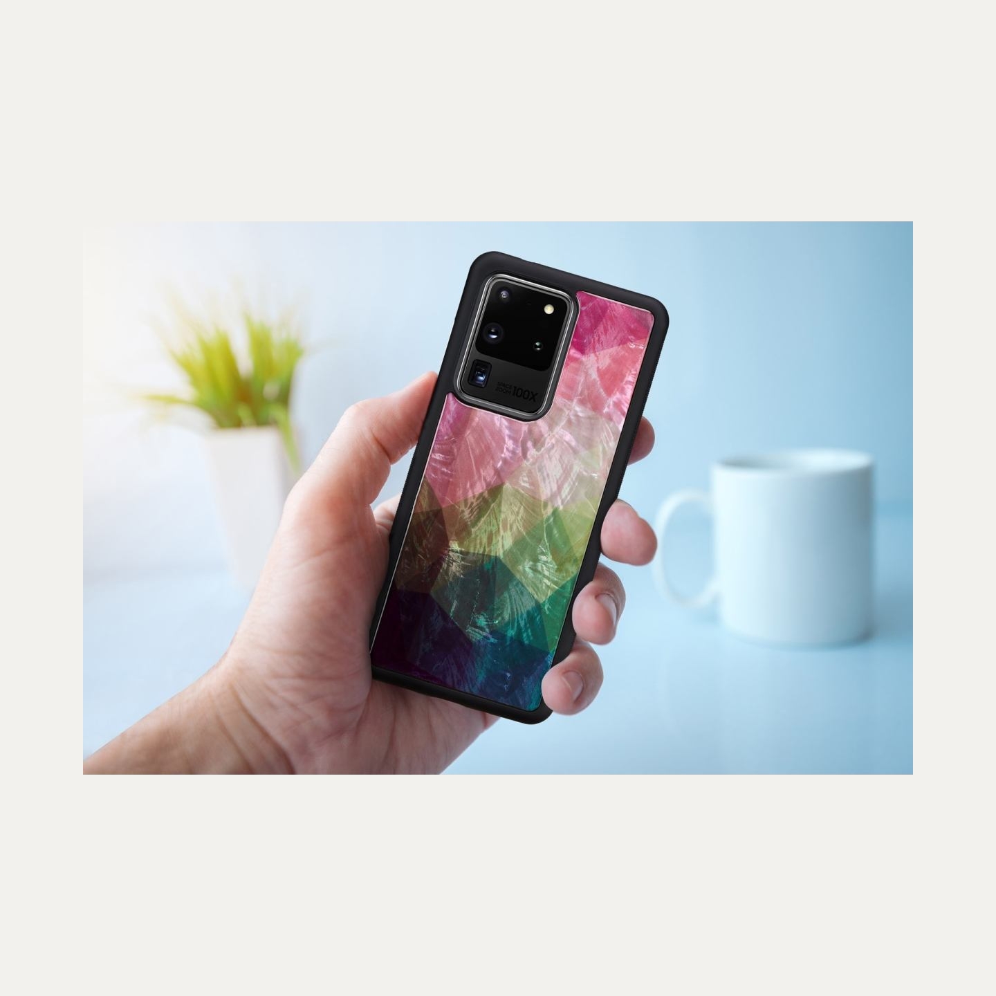 Ikins case for Samsung Galaxy S20 Ultra water flower black