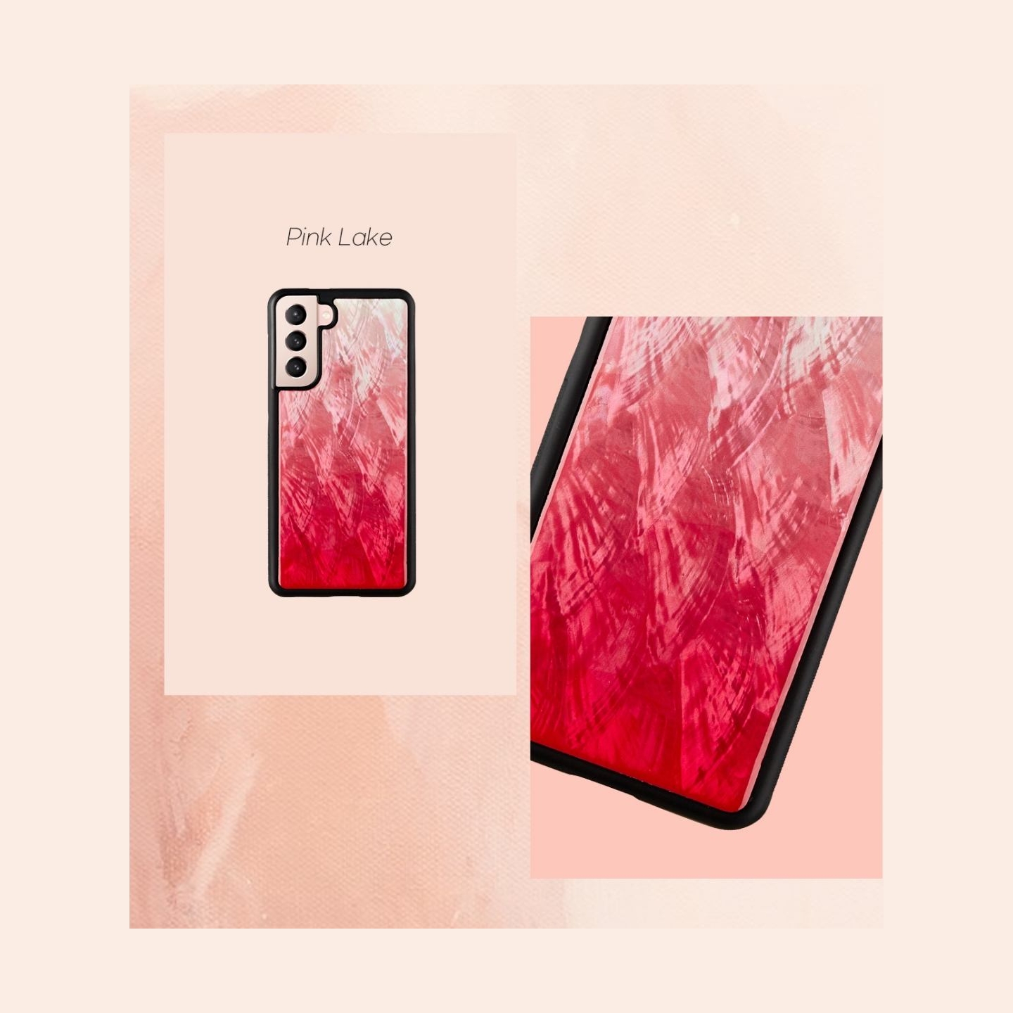 Ikins case for Samsung Galaxy S21+ pink lake black