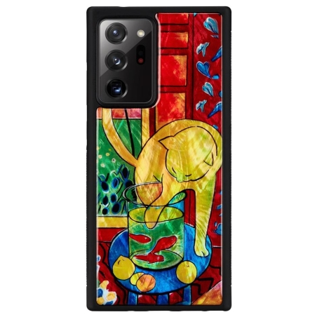 Ikins case for Samsung Galaxy Note 20 Ultra cat with red fish