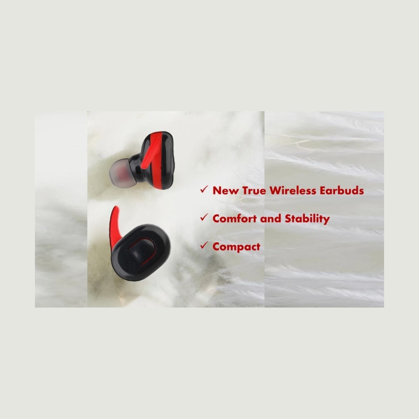 V.silencer Ture Wireless Earbuds Black/Red