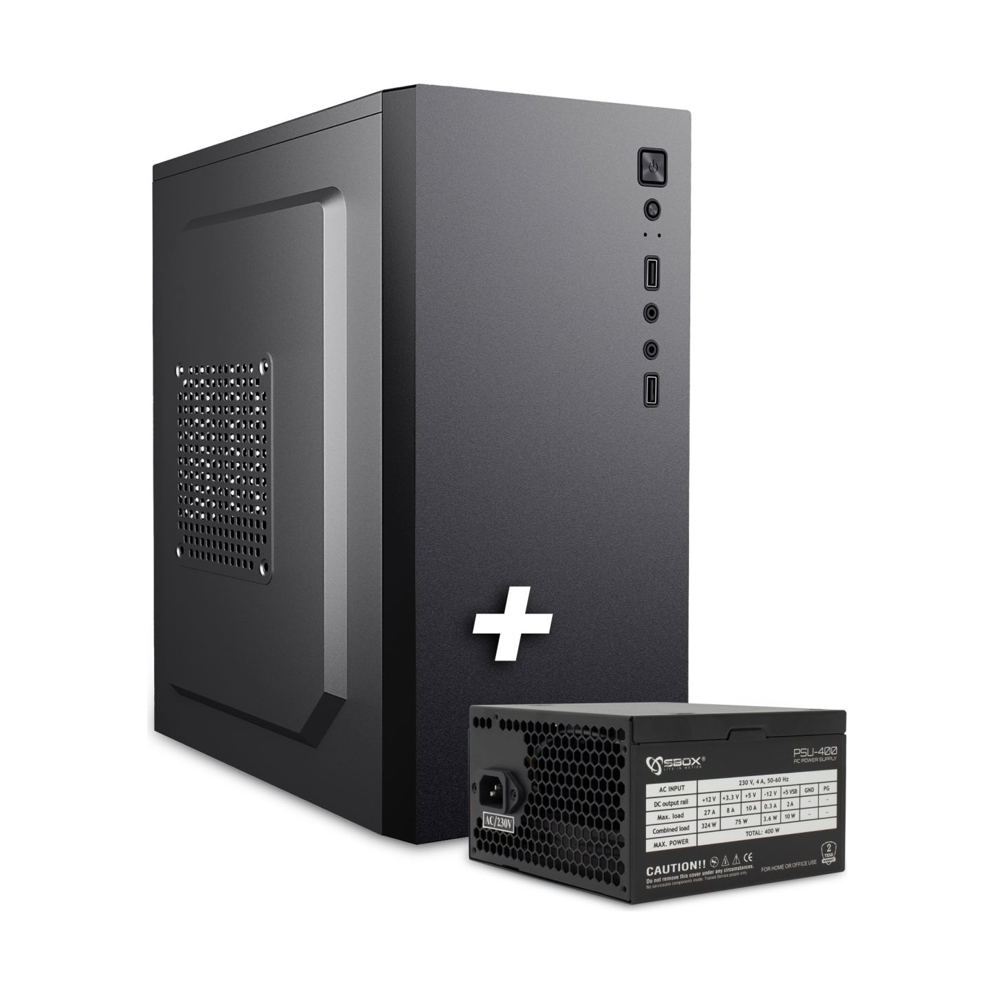 Sbox PCC-12 MicroATX + PSU-400