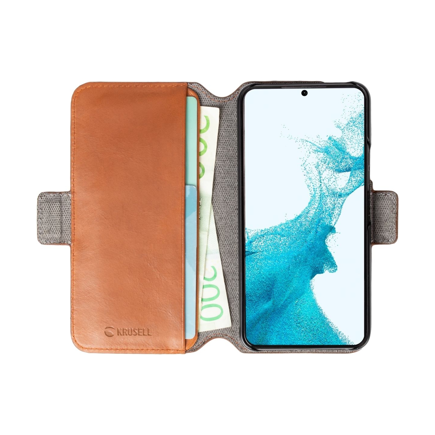 Krusell Leather PhoneWallet Samsung Galaxy S22+ cognac (62468)