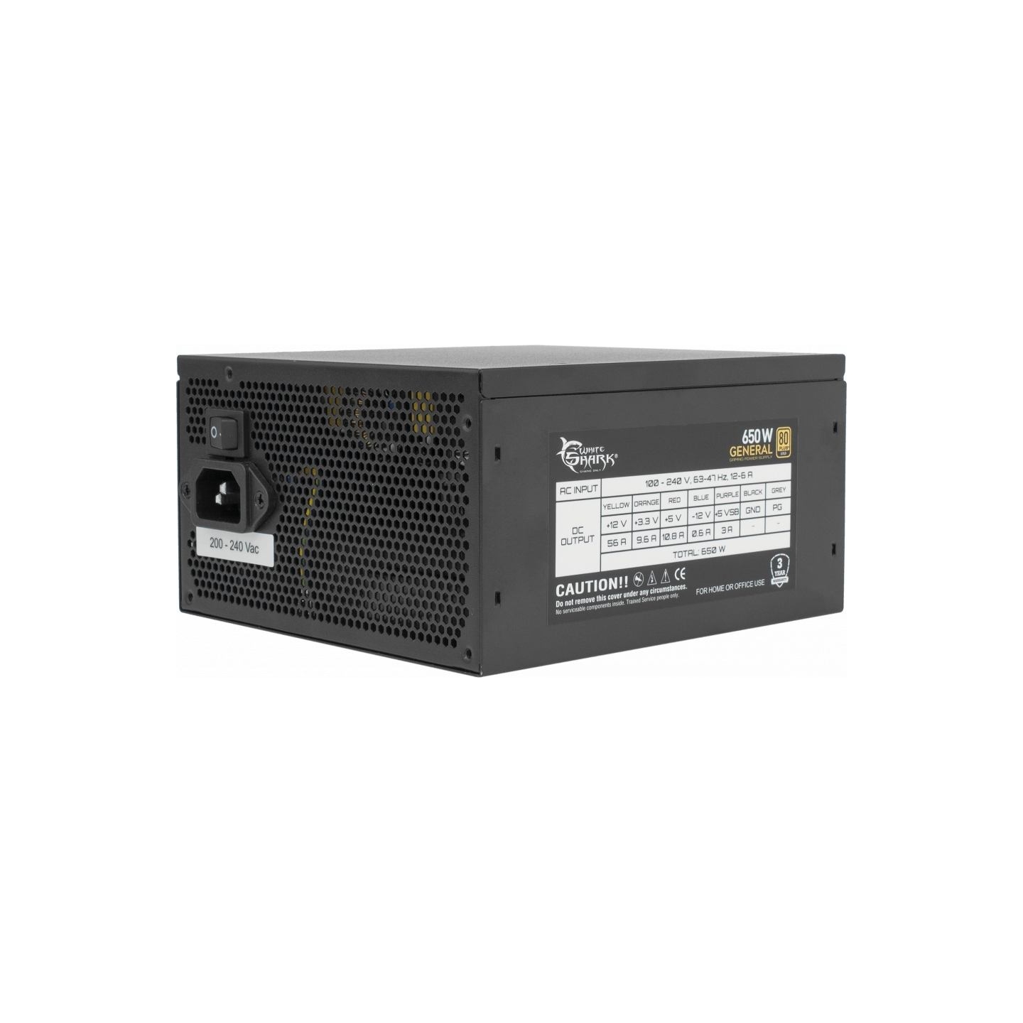 White Shark GPSU-G650M General 650W 80+ GOLD Full Modular