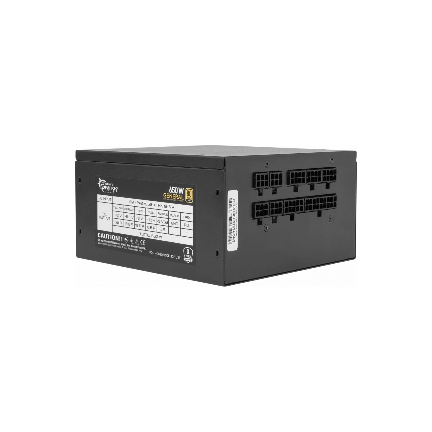 White Shark GPSU-G650M General 650W 80+ GOLD Full Modular