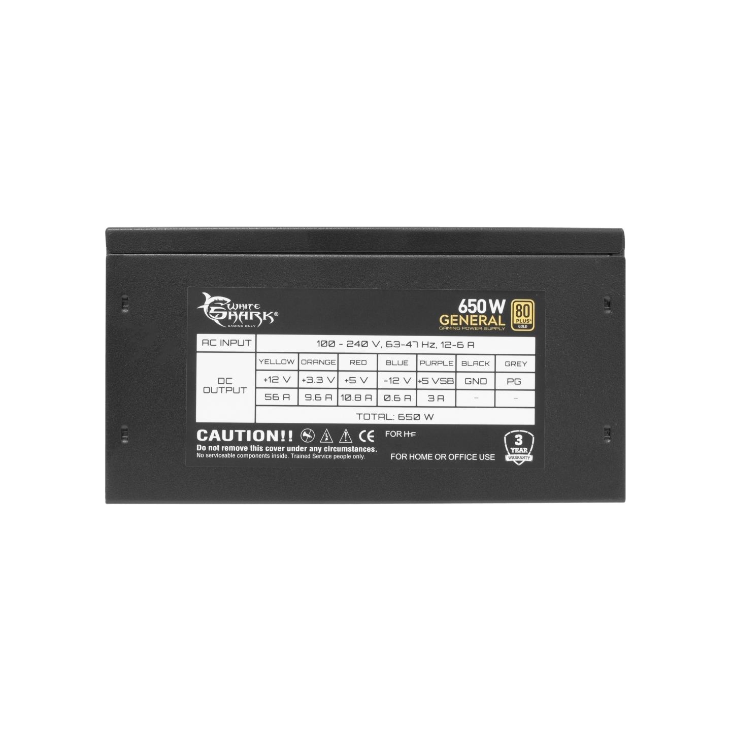 White Shark GPSU-G650M General 650W 80+ GOLD Full Modular
