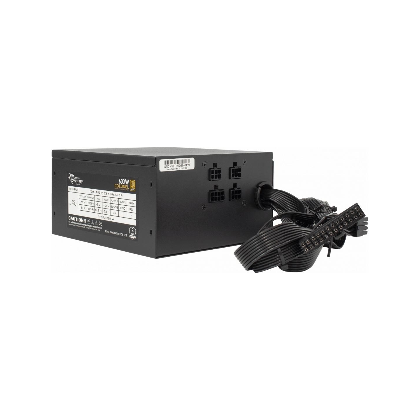 White Shark GPSU-B600S Colonel 600W 80+ Bronze SemiModular