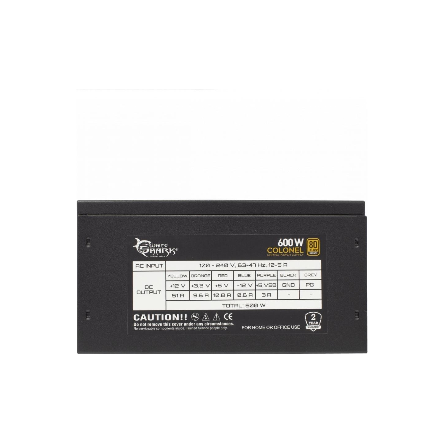 White Shark GPSU-B600S Colonel 600W 80+ Bronze SemiModular