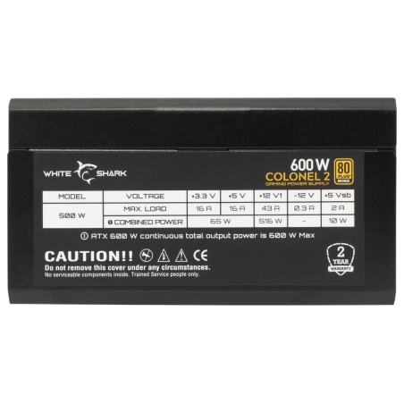 White Shark GPSU-B600S Colonel-2 600W 80+ Bronze FullModular