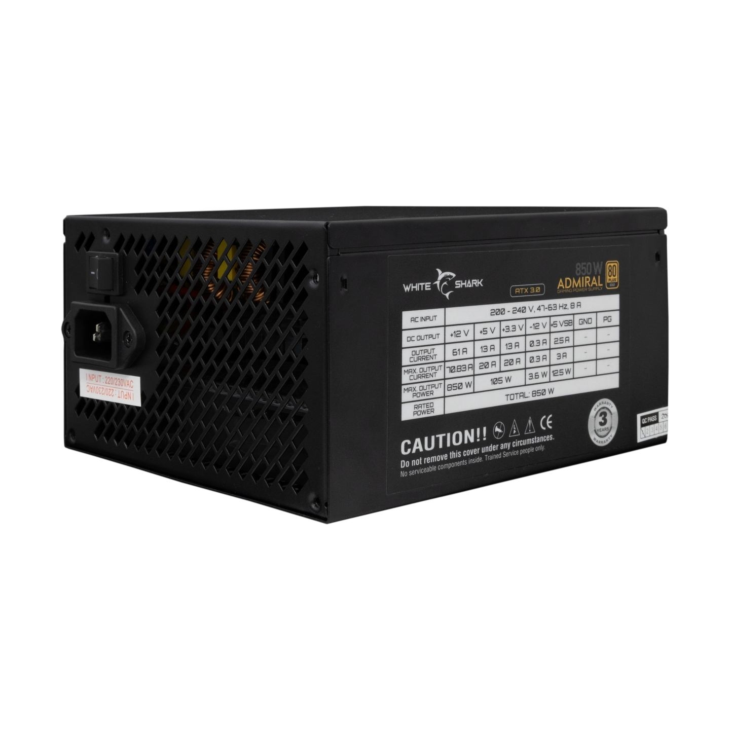 White Shark GPSU-850W Admiral 850W 80+ GOLD Full Modular