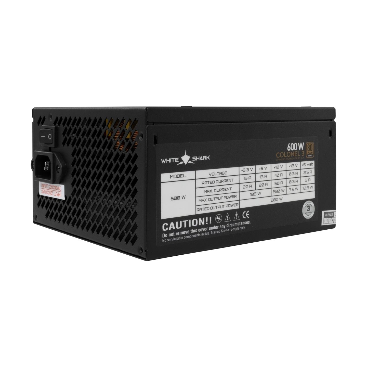 White Shark GPSU-B600S Colonel-3 600W 80+ Bronze FullModular