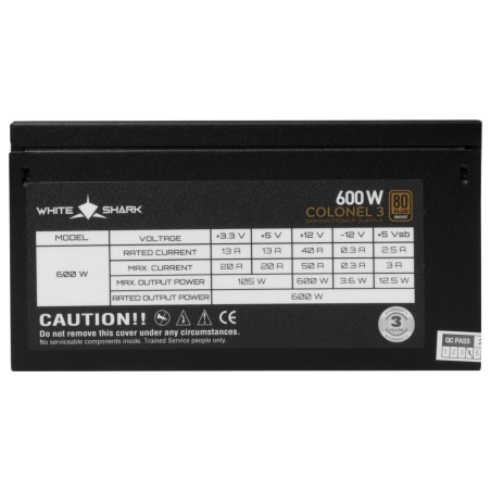 White Shark GPSU-B600S Colonel-3 600W 80+ Bronze FullModular