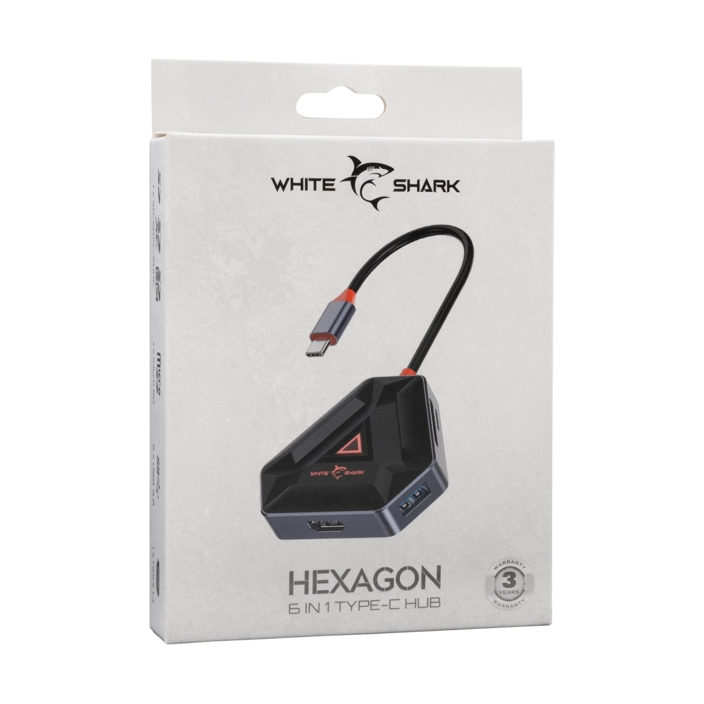 White Shark HEXAGON 6 IN 1 Type-C HUB
