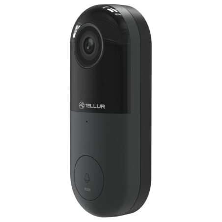 Tellur Smart WiFi Video DoorBell 1080P, PIR, Wired Black