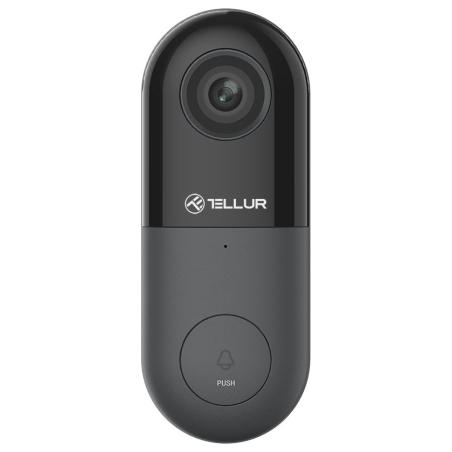 Tellur Smart WiFi Video DoorBell 1080P, PIR, Wired Black
